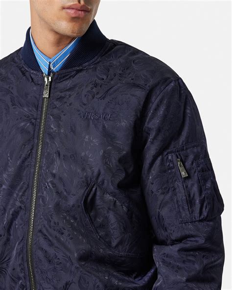 Wendbare Barocco Jacquard Bomberjacke Blau 